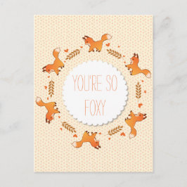 Füchse, Laurel und Herz-Kranz-Foxy Postkarte