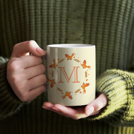 Füchse, Laurel und Herzkranz mit Monogramm Kaffeetasse