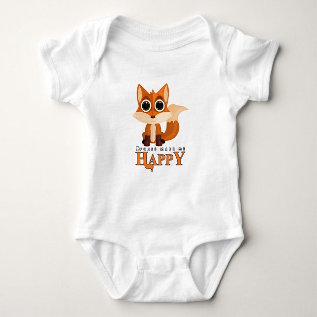 Füchse machen mich glücklich baby strampler (Vorderseite)