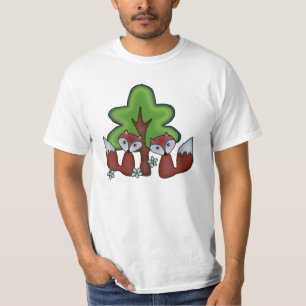 Füchse mit Baum T-Shirt
