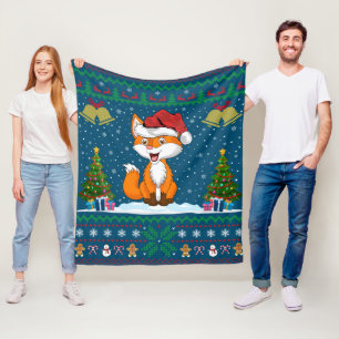 Füchse Tiere Lover Xmas Geschenk Ugly Fox Weihnach Fleecedecke