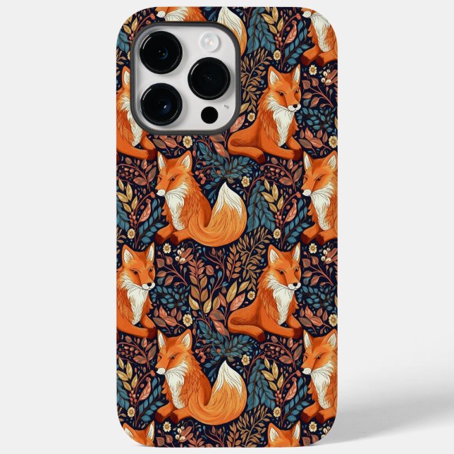 Füchse und Blattmuster Case-Mate iPhone Hülle (Rückseite)