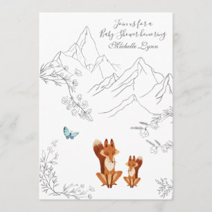 Füchse und Schmetterlingsgebirge Woodland Babydusc Einladung