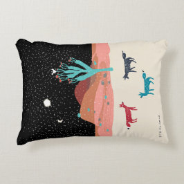 Füchse unter dem Mond im Schneekissen Dekokissen