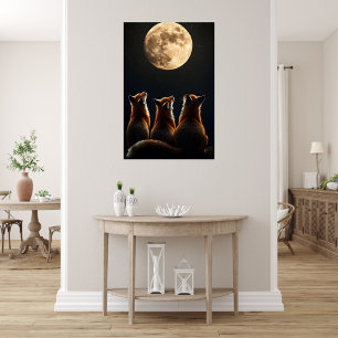 Füchse unter Vollmond Acrylschild