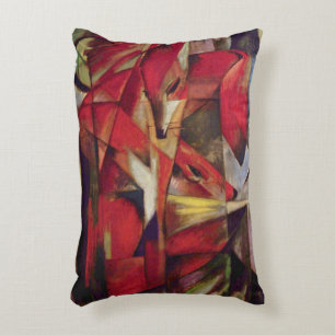 Füchse von Franz Marc, Vintage Abstracte Kubismus Dekokissen