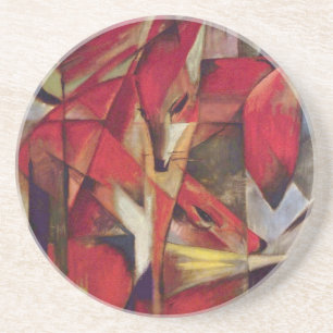 Füchse von Franz Marc, Vintage Abstracte Kubismus Untersetzer