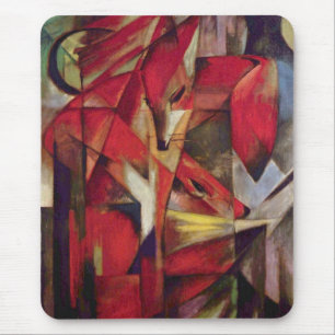 Füchse von Franz Marc, Vintage Abstracter Kubismus Mousepad