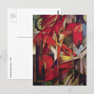 Füchse von Franz Marc, Vintage Abstracter Kubismus Postkarte