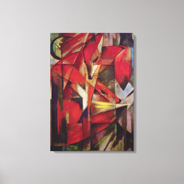 Füchse von Franz Marc, Vintage Abstrakte kubistisc Leinwanddruck (Vorderseite)