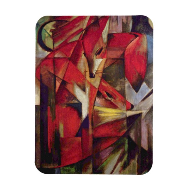 Füchse von Franz Marc, Vintage Abstrakte kubistisc Magnet (Vertikal)