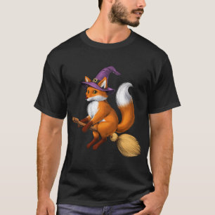 Fuchshexe auf dem Besen reitend T-Shirt