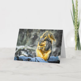 Fuchshörnchen-Weihnachtskarte Feiertagskarte