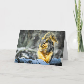 Fuchshörnchen-Weihnachtskarte Feiertagskarte