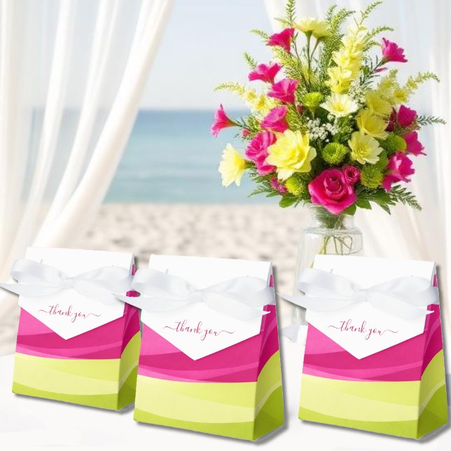 Fuchsia and Lime Green Favor Boxes Geschenkschachtel (Fuchsia and Lime Green Wedding Favor Boxes)