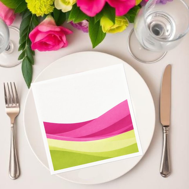 Fuchsia and Lime Green  Serviette (Fuchsia and Lime Green  Napkins )