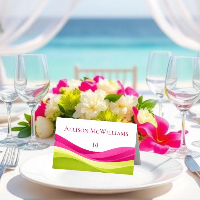 Fuchsia and Lime Green Wedding Tischnummer (Fuchsia and Lime Green Wedding Table Number)