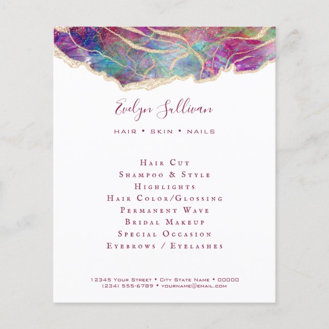 Fuchsia Aquamarine Opal Design Flyer (Vorne)