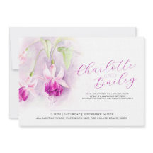 Fuchsia Aquarell Hochzeitslandschaft