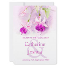 Fuchsia Aquarell lila rosa Hochzeit einladen