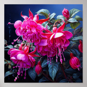 Fuchsia Aquarell Poster