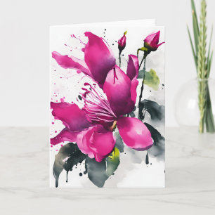 Fuchsia - Aquarellblumen Karte