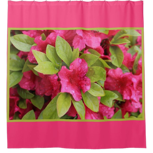 Fuchsia Azalea Duschvorhang (Vorderseite)