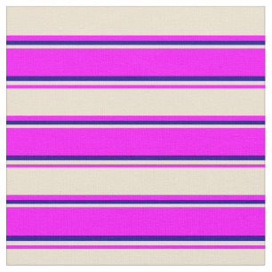 Fuchsia, Beige und blaues, farbiges Muster Stoff