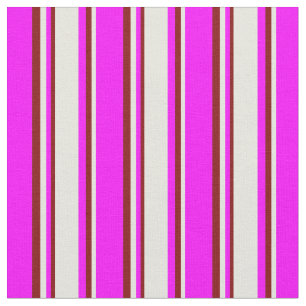 Fuchsia, Beige und Maroon Streifen Muster Stoff