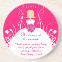 Fuchsia Blonde Bridesmaid Wedding Gown Untersetzer