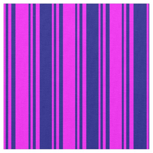 Fuchsia & Blue Linde/Streifenmuster Stoff (Nahaufnahme)
