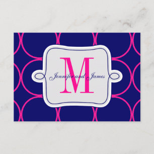 Fuchsia Blue Modern Wedding Reception #2 Begleitkarte