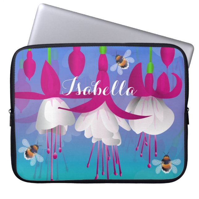 Fuchsia-Blume Laptopschutzhülle (Vorderseite)