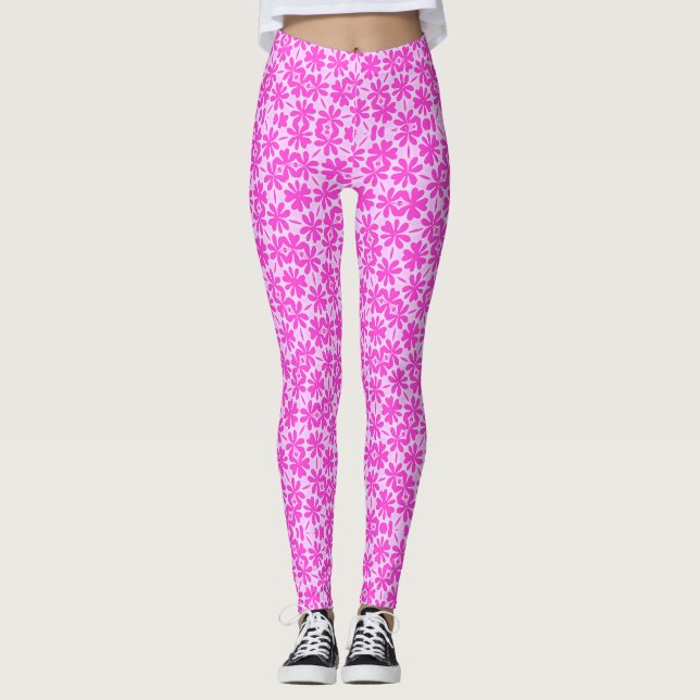 Fuchsia-Blume Leggings (Vorderseite)