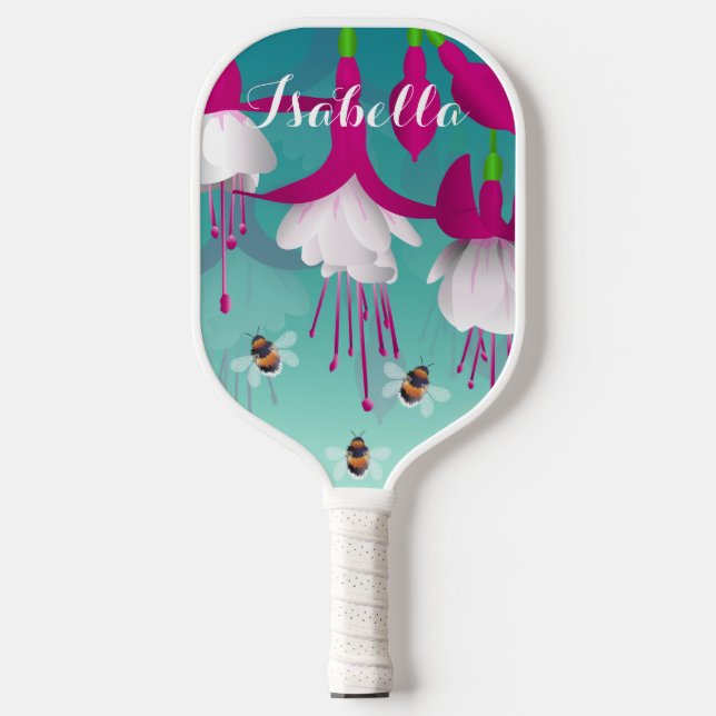 Fuchsia-Blume Pickleball Schläger (Vorderseite)