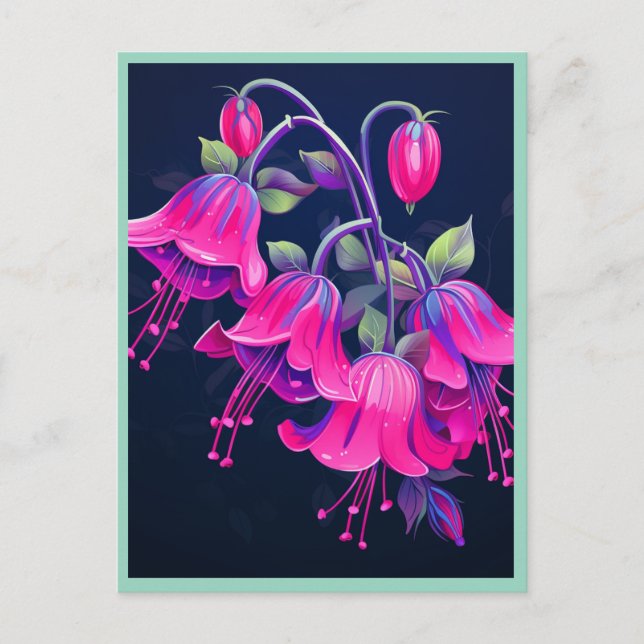 FUCHSIA BLUMEN #1 POSTKARTE (Vorderseite)