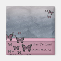 Fuchsia Butterflies Save the Date