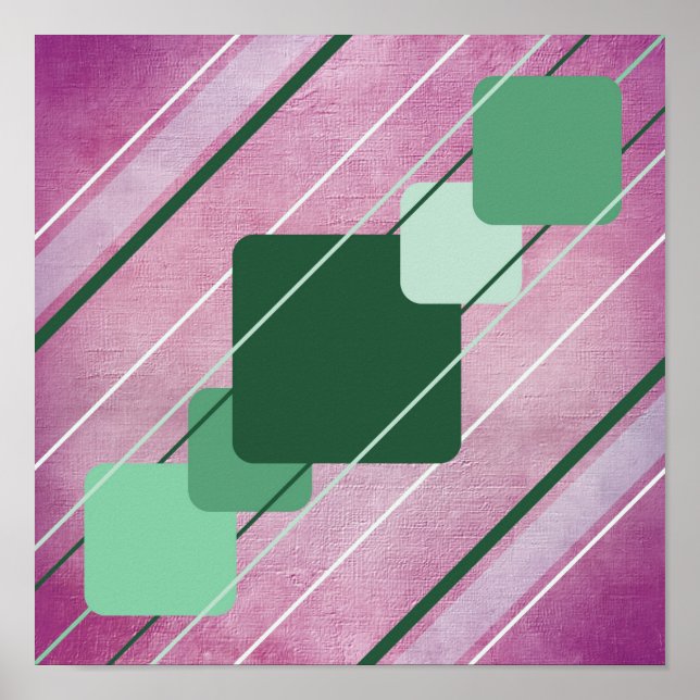 Fuchsia Canvas Grün Geometrische AP0010 Poster (Vorne)