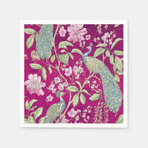 Fuchsia Chinoiserie Rodelbahn Serviette