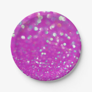 Fuchsia Confetti Papierplatte Pappteller
