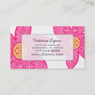 Fuchsia Coral Gray Blume Business Cards Visitenkarte