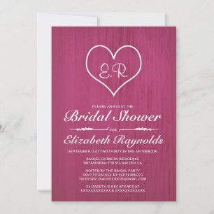 Fuchsia Country Bridal Dusche Einladungen