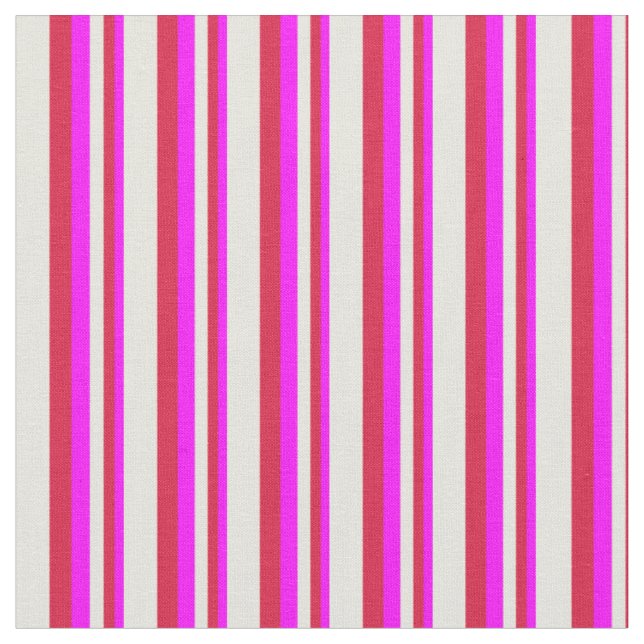 Fuchsia, Crimson und Beige Streifen Muster Stoff (Nahaufnahme)