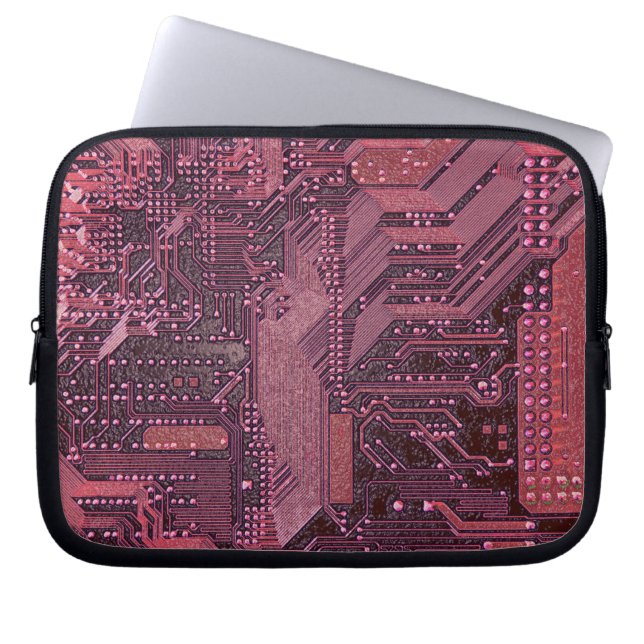 Fuchsia Cyber Circuit Board Tech Art Electronics Laptopschutzhülle (Vorderseite)