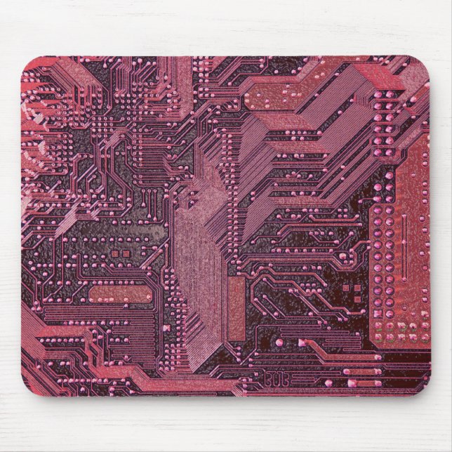 Fuchsia Cyber Circuit Board Tech Electronics Mousepad (Vorne)