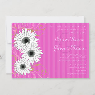 Fuchsia Daisy Wedding Einladung