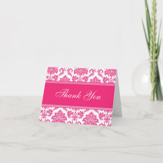 Fuchsia Damask Vielen Dank Karten