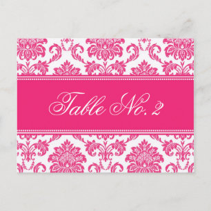 Fuchsia Damask Wedding Tischnummer