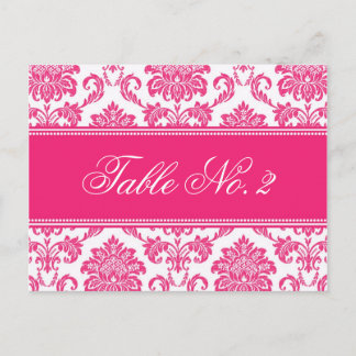 Fuchsia Damask Wedding Tischnummer