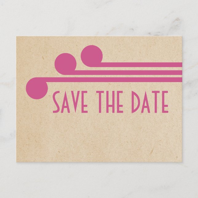 Fuchsia Deko Chic Save the Date Postkarte (Vorderseite)